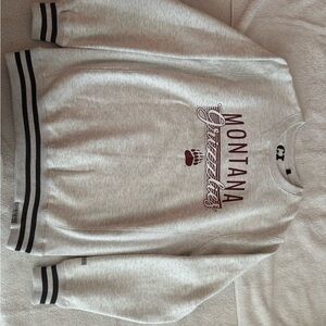 Gray Montana Sweatshirt with Black and Red Accents